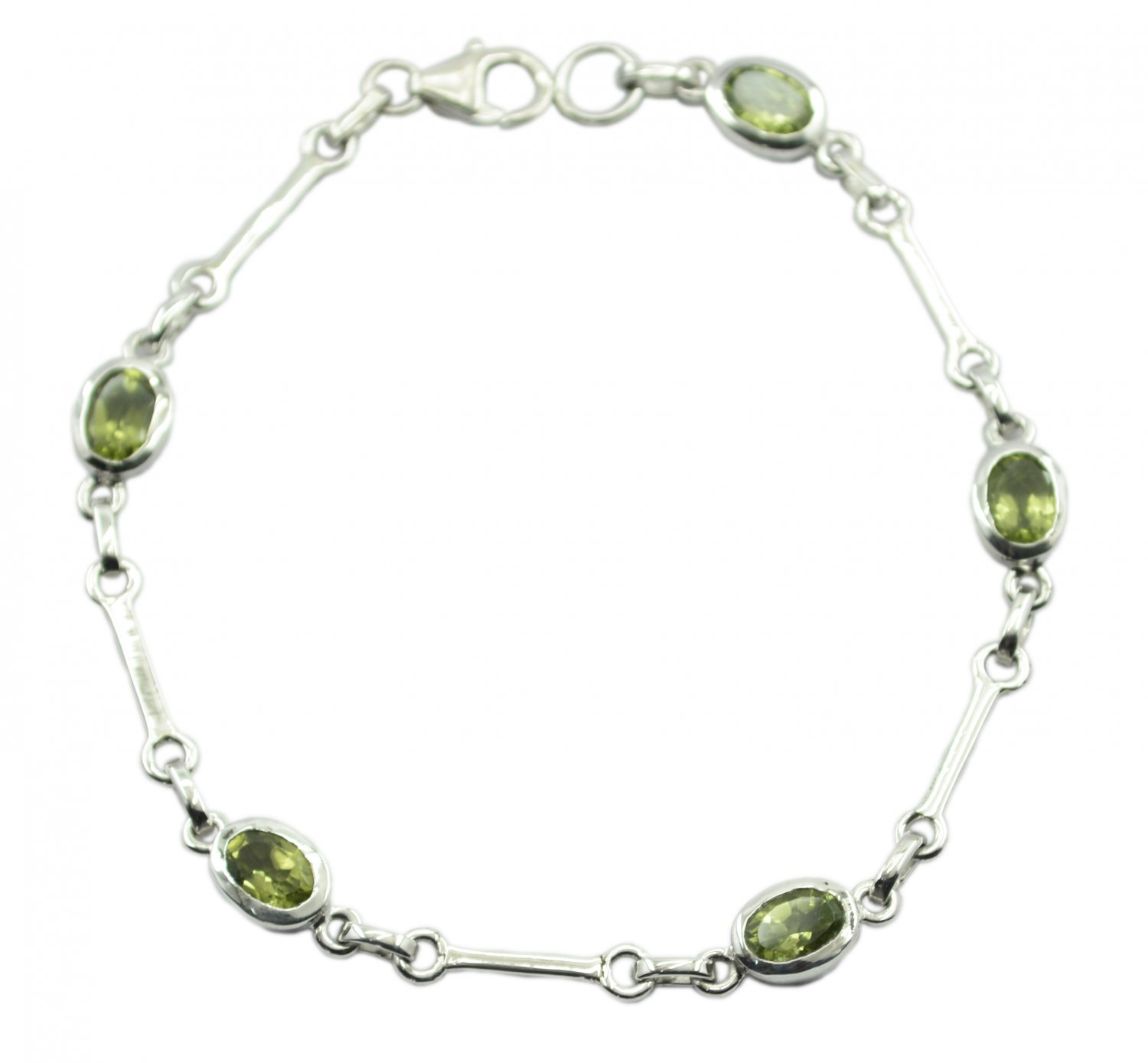 classy Peridot 925 Sterling Silver Green Bracelet genuine supplies US