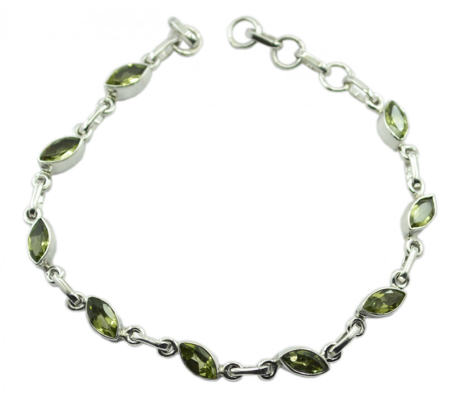 delicate Peridot 925 Sterling Silver Green Bracelet genuine wholesale US