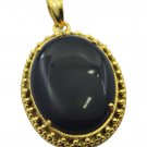 fine Black Onyx Gold Plated Black Pendant Glass india US