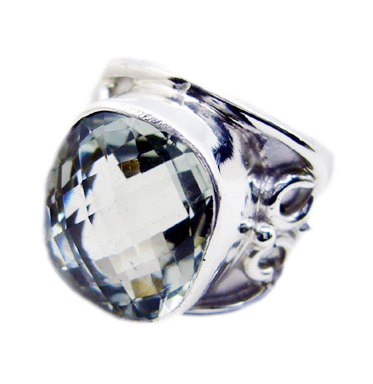 fair Green Amethyst 925 Sterling Silver Green Ring genuine normaly US
