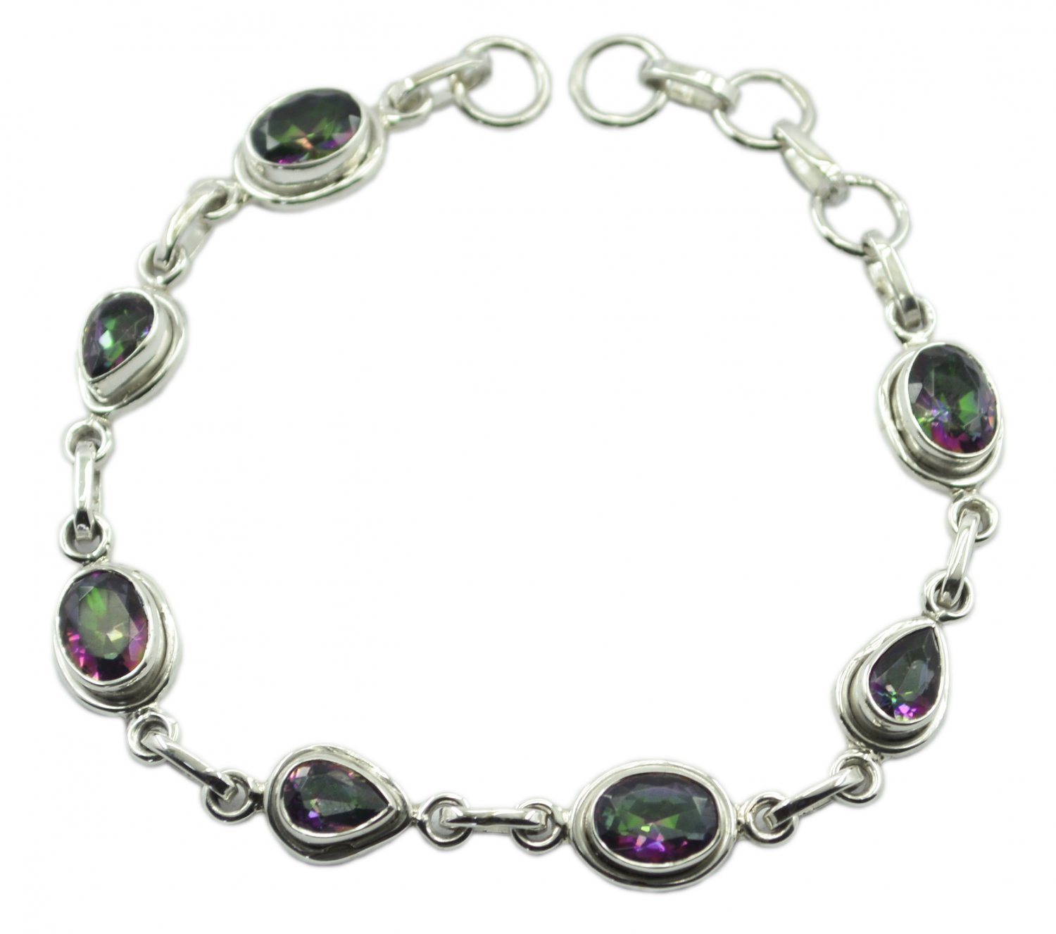 pleasing Mystic Quartz 925 Sterling Silver Multi Bracelet Natural regular US
