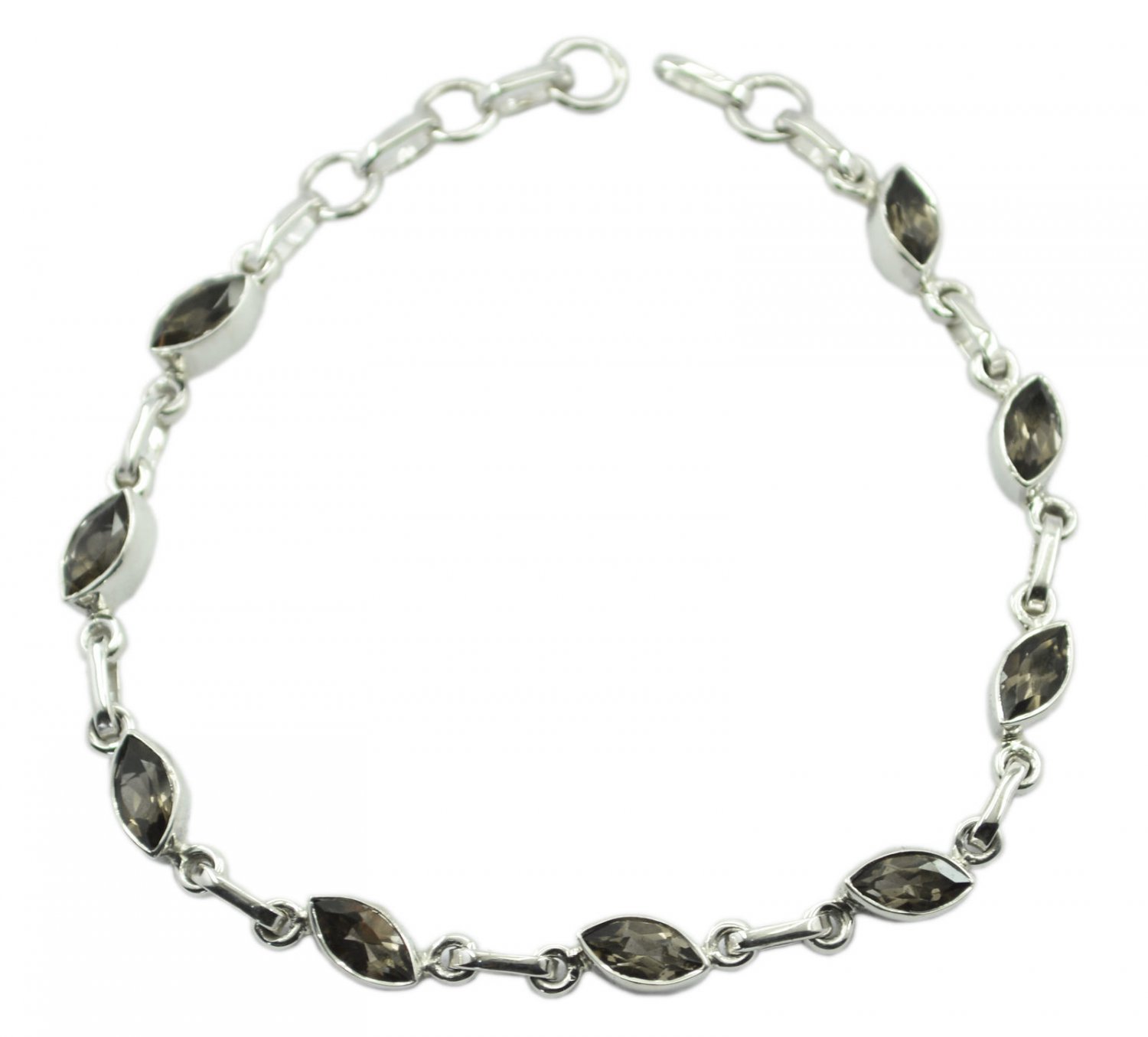 fair Smoky Quartz 925 Sterling Silver Brown Bracelet Natural exporter US