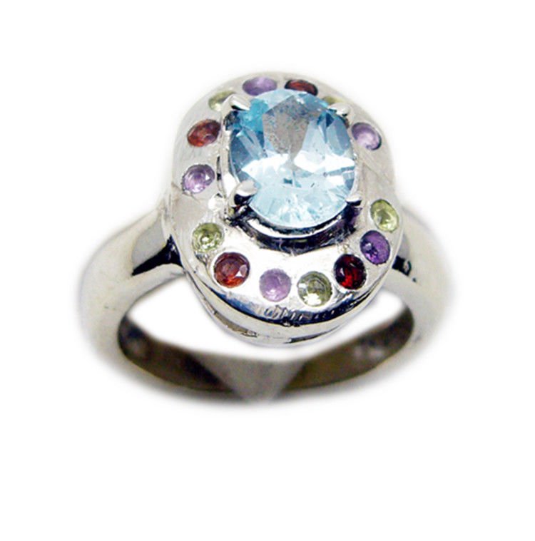 bewitching Blue Topaz 925 Sterling Silver Blue Ring genuine handmade US