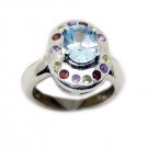 bewitching Blue Topaz 925 Sterling Silver Blue Ring genuine handmade US