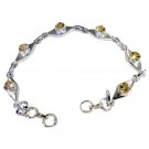 comely Citrine 925 Solid Sterling Silver Yellow Bracelet genuine handcrafted US