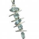 resplendent Blue Topaz 925 Sterling Silver Blue Pendant Natural supplies US