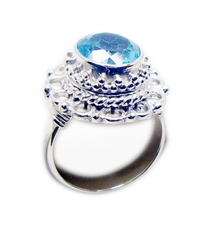 captivating Blue Topaz 925 Sterling Silver Blue Ring Natural handcrafted US