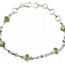 cute Peridot 925 Sterling Silver Green Bracelet Natural supply US
