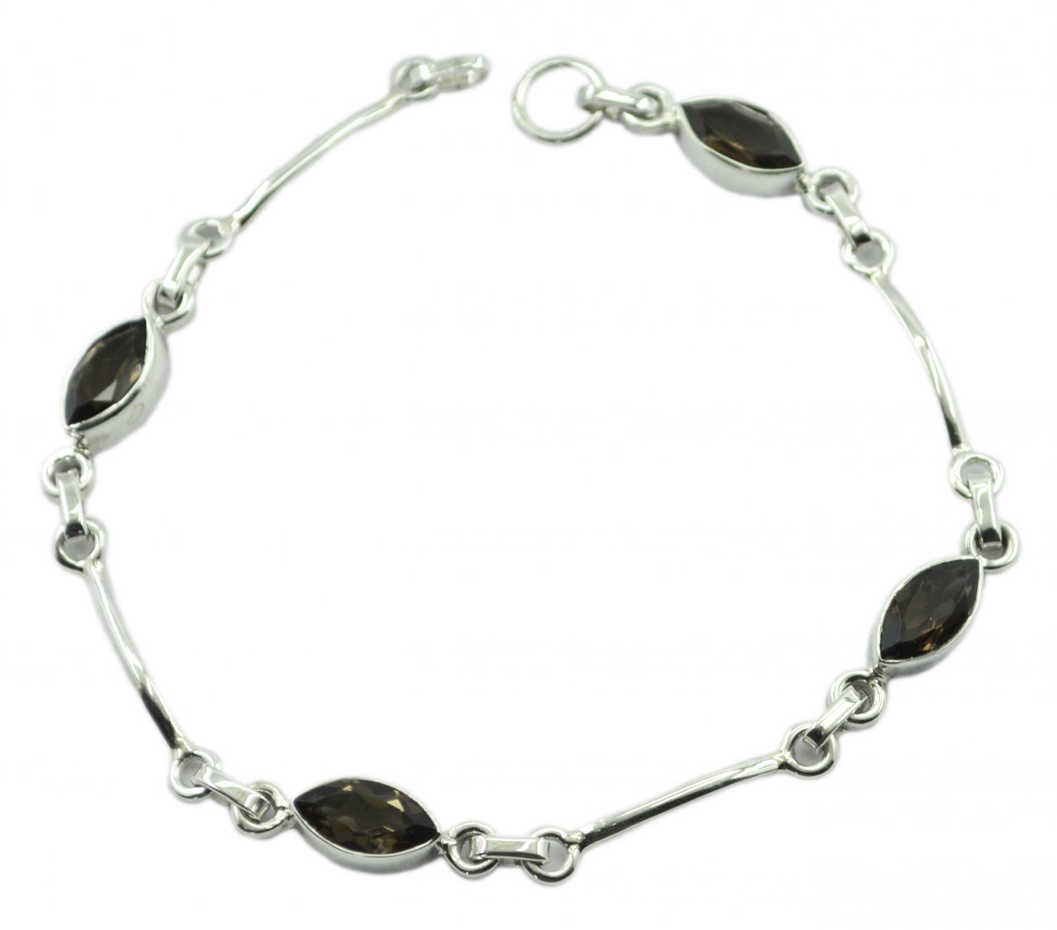 inviting Smoky Quartz 925 Sterling Silver Brown Bracelet genuine Designer US