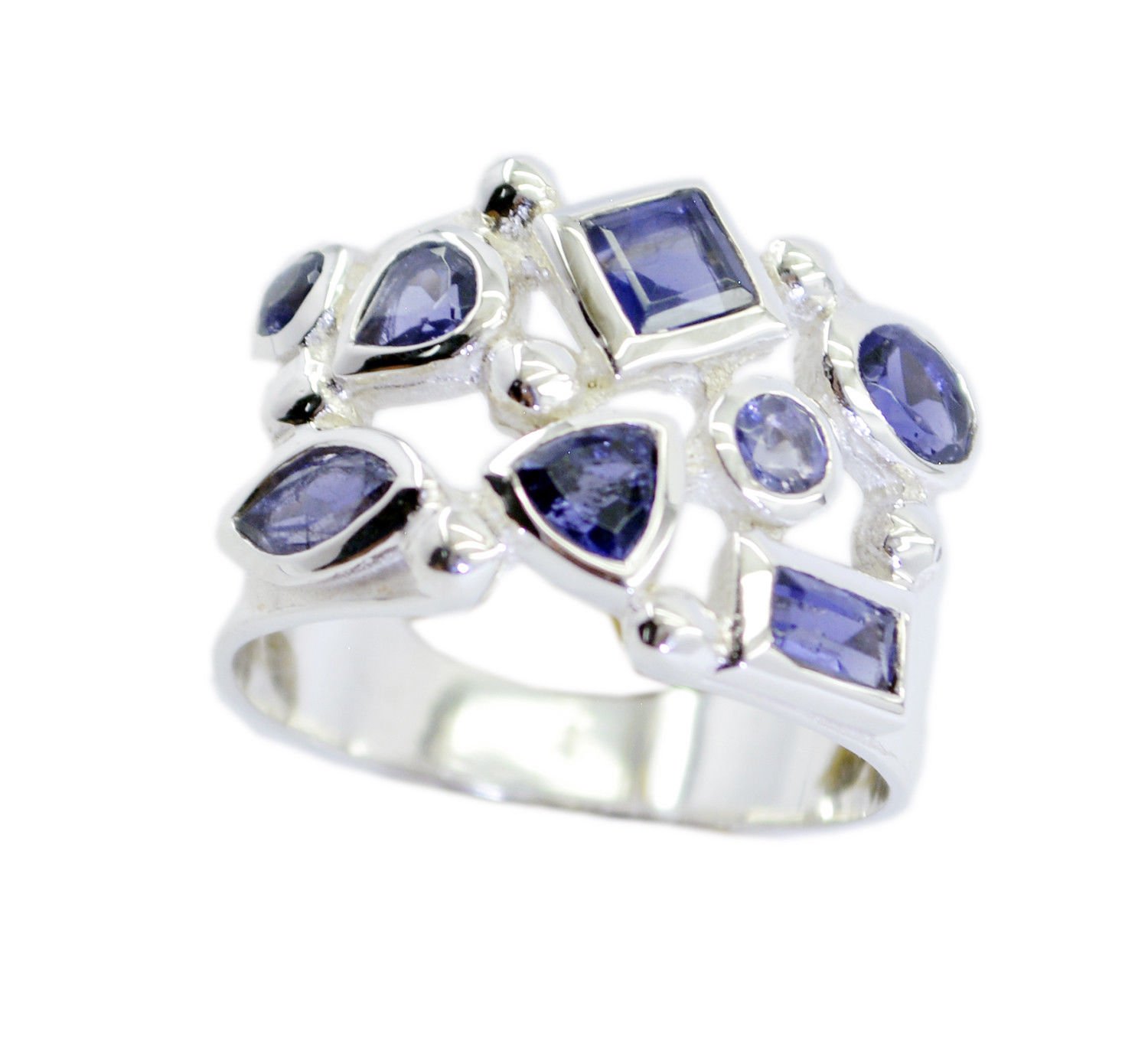 splendiferous Iolite 925 Sterling Silver Blue Ring genuine gemstones US