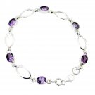 ideal Amethyst 925 Solid Sterling Silver Purple Bracelet Natural easily US