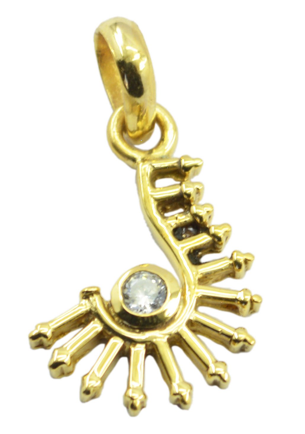charming White CZ Gold Plated White Pendant Glass india US