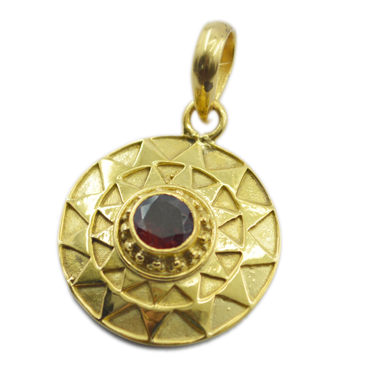 fair Ruby CZ Gold Plated Red Pendent Fashion jaipur US