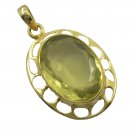 splendid Lemon Quartz Gold Plated Yellow Pendant Fashion indian US