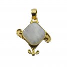 handsome Rainbow Moonstone Gold Plated White Pendant Glass indian US
