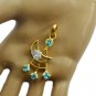 splendid blue topaz cz Gold Plated Blue Pendent Glass gemstones US