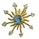 comely blue topaz cz Gold Plated Blue Pendent Fashion jewellery US