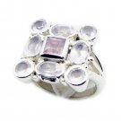 splendid Rose Quartz 925 Sterling Silver pink Ring Natural usually US