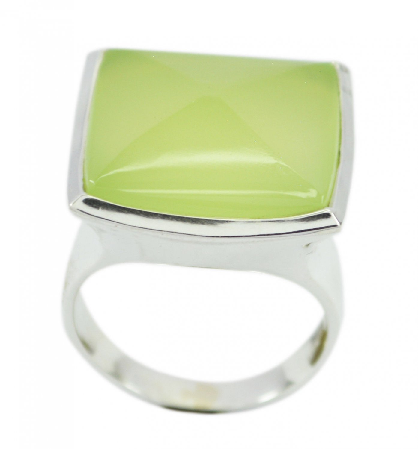 classy Prehnite 925 Sterling Silver Green Ring genuine ordinary US