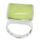 classy Prehnite 925 Sterling Silver Green Ring genuine ordinary US