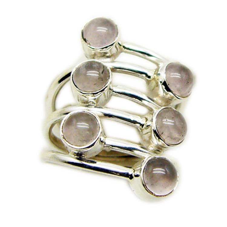adorable Rose Quartz 925 Sterling Silver pink Ring genuine freely US