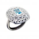 classy Blue Topaz 925 Sterling Silver Blue Ring Natural india US