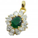 classy Emerald CZ Gold Plated Green Pendent Glass easily US