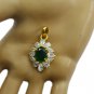 classy Emerald CZ Gold Plated Green Pendent Glass easily US