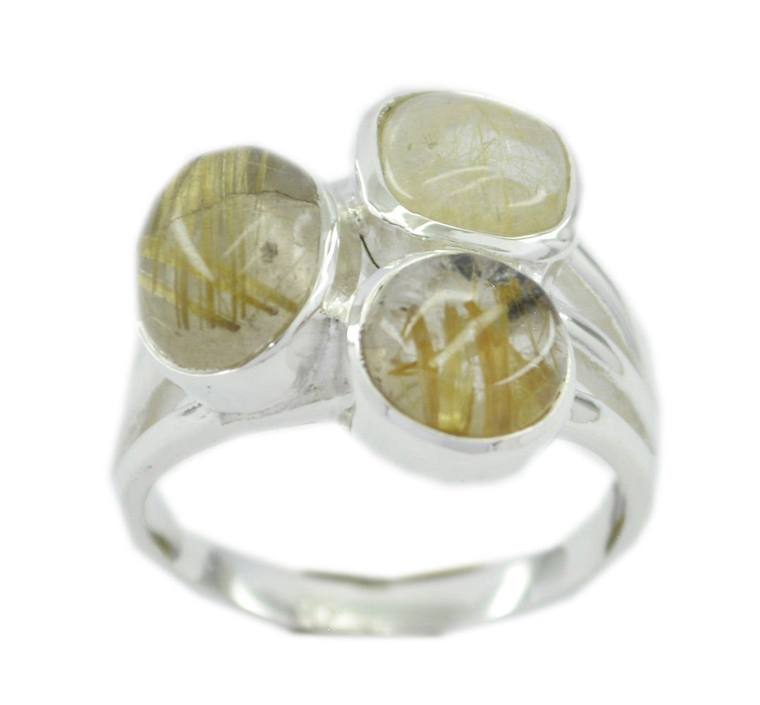 inviting Rutile Quartz 925 Sterling Silver Multi Ring Natural gemstones US