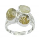 inviting Rutile Quartz 925 Sterling Silver Multi Ring Natural gemstones US