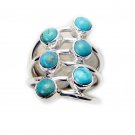 splendiferous Turquoise 925 Sterling Silver Multi Ring genuine suppiler US
