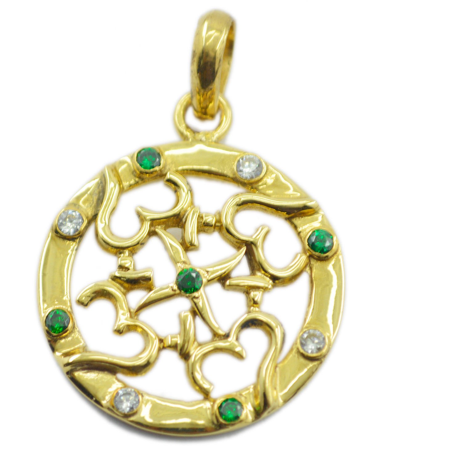 charming Emerald CZ Gold Plated Green Pendent Fashion usually US