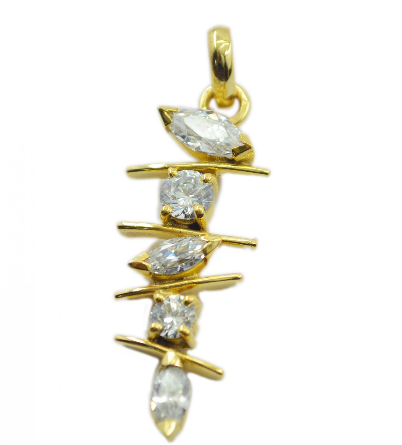 gorgeous White CZ Gold Plated White Pendent Fashion jewelry US