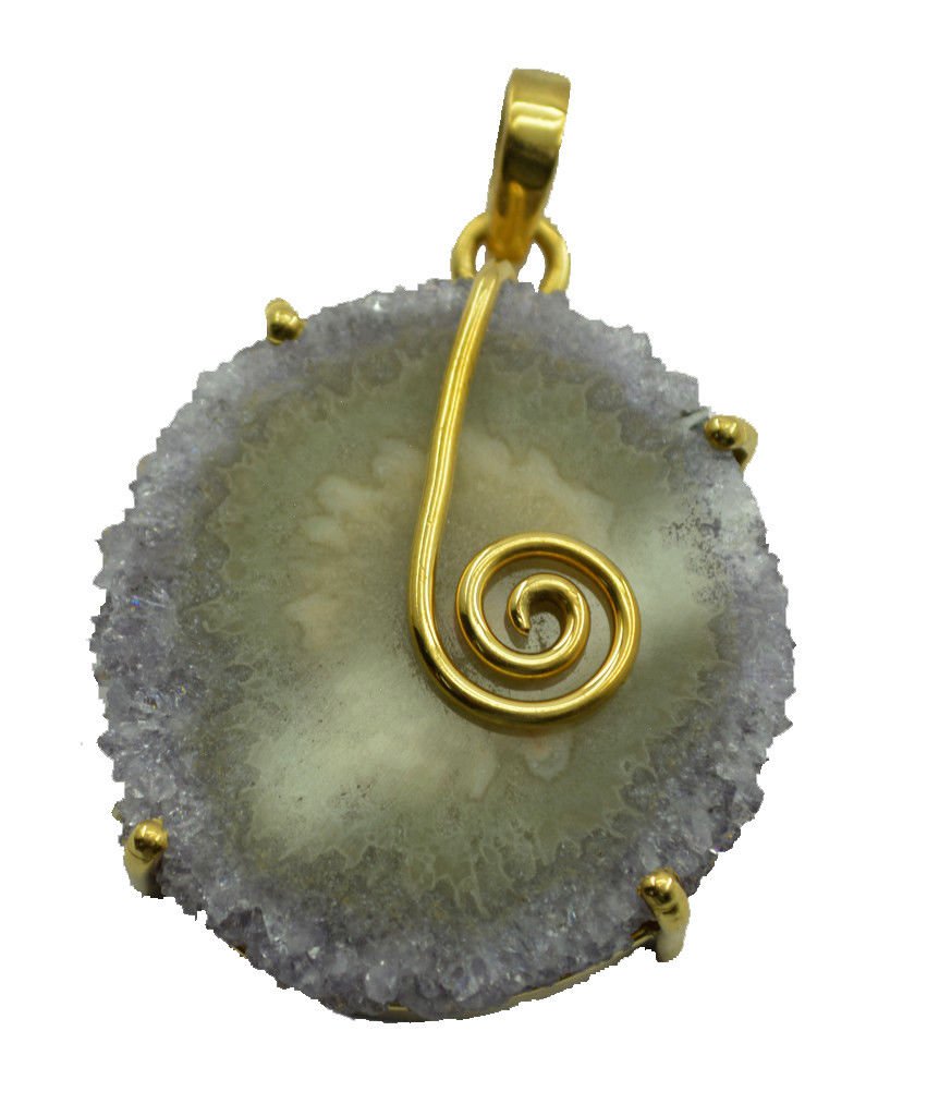 fine-looking Amethyst Slice Gold Plated Multi Pendant Fashion wholesale US