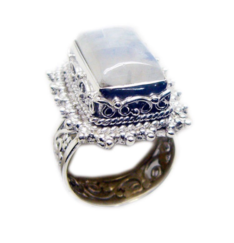 comely Rainbow Moonstone 925 Sterling Silver White Ring genuine generally US
