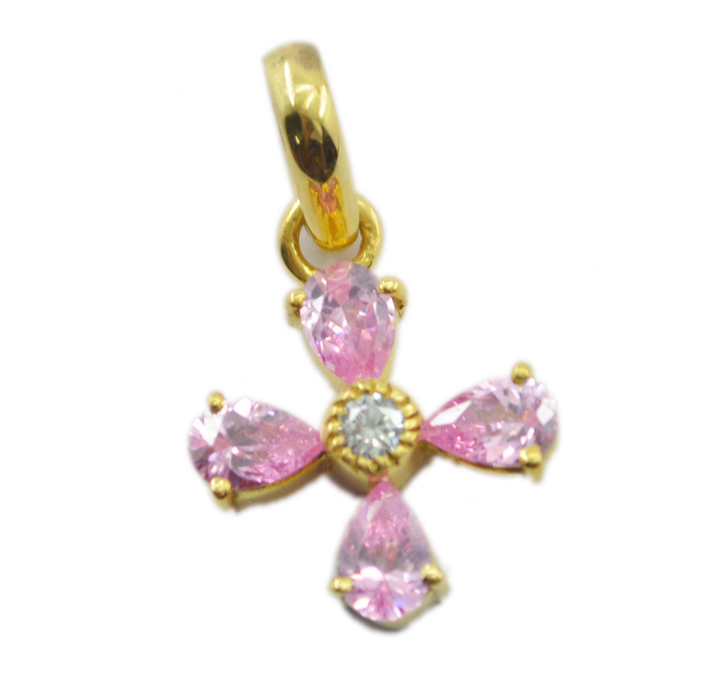 excellent Pink CZ Gold Plated Pink Pendent Fashion Designer US