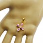 excellent Pink CZ Gold Plated Pink Pendent Fashion Designer US