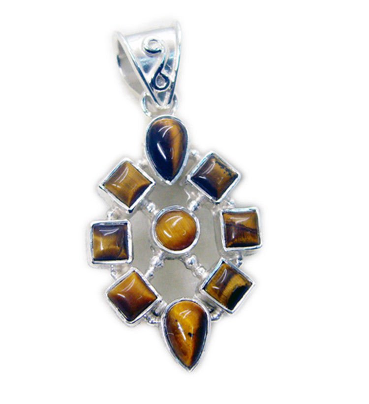 bewitching Tiger Eye 925 Sterling Silver Brown Pendant genuine supplies US