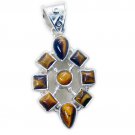 bewitching Tiger Eye 925 Sterling Silver Brown Pendant genuine supplies US