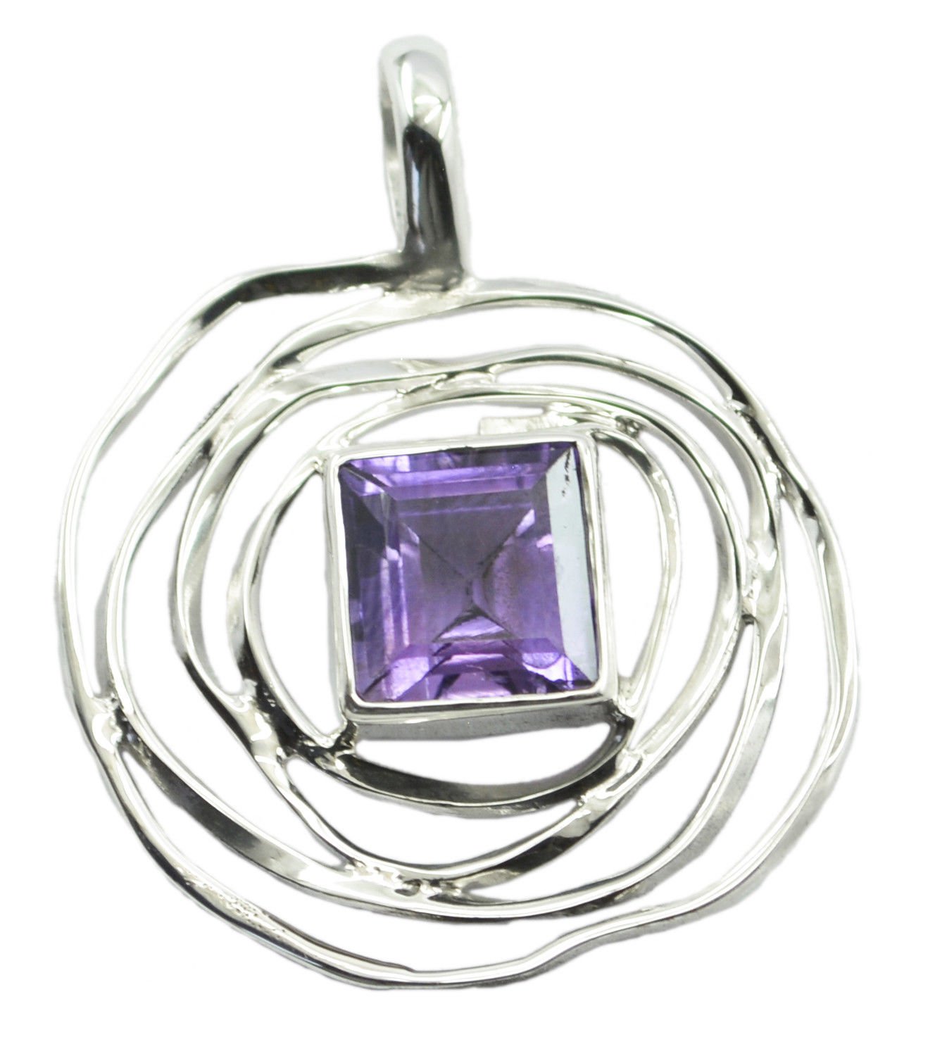 splendid Amethyst 925 Sterling Silver Purple Pendant genuine jaipur US