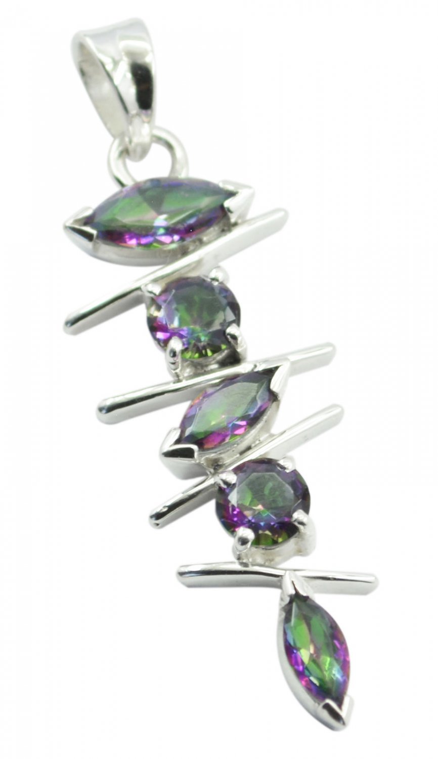 attractive Mystic Quartz 925 Sterling Silver Multi Pendant Natural generally US