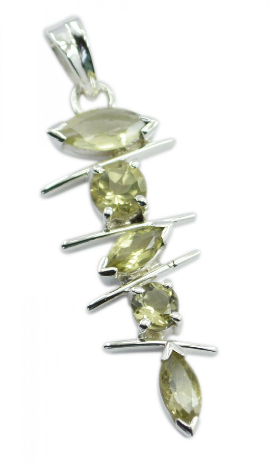 inviting Lemon Quartz 925 Sterling Silver Yellow Pendant Natural gemstones US