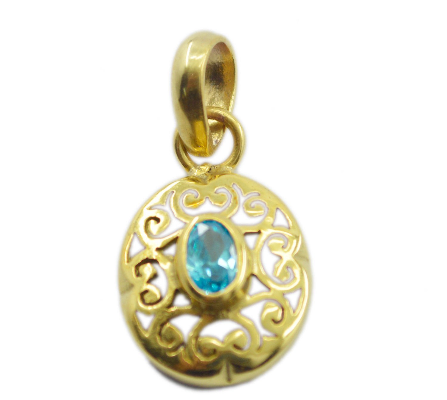 splendiferous blue topaz cz Gold Plated Blue Pendent Fashion wholesales US