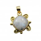 splendid Rainbow Moonstone Gold Plated White Pendant Fashion jewellery US
