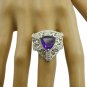 charming real Amethyst Purple Gems Silver Ring gift graduation  US SZ 4-13