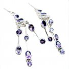 pleasing Amethyst 925 Sterling Silver Purple Earring Natural jaipur US