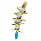 fine-looking blue topaz cz Gold Plated Blue Pendent Glass jewelry US