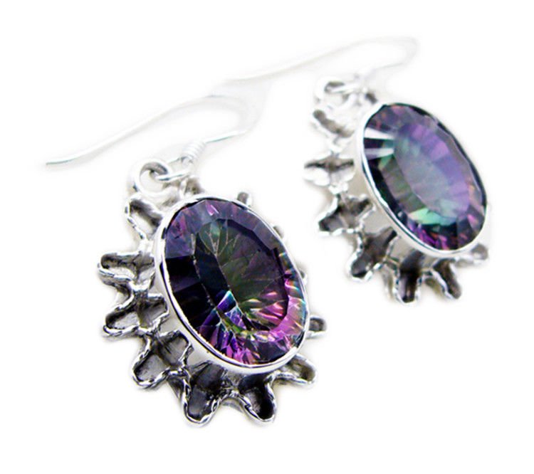 appealing Mystic Quartz 925 Sterling Silver Multi Earring genuine jewellery US
