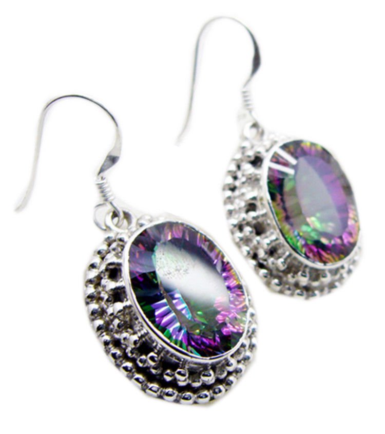 appealing Mystic Quartz 925 Sterling Silver Multi Earring Natural casually US