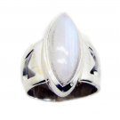resplendent Rainbow Moonstone 925 Sterling Silver White Ring Natural regular US